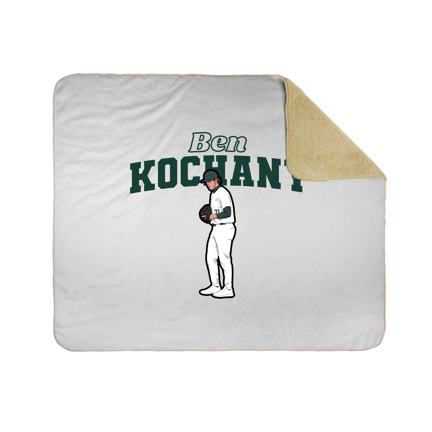 Throw Blanket — Name Arch in White