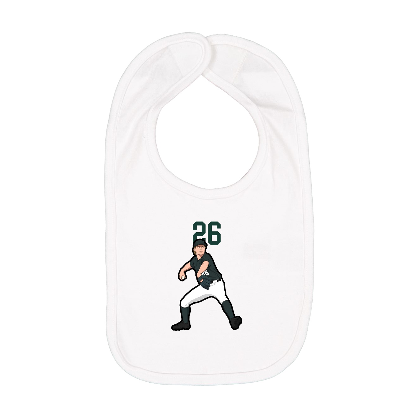 Infant Bib — Number Top in White
