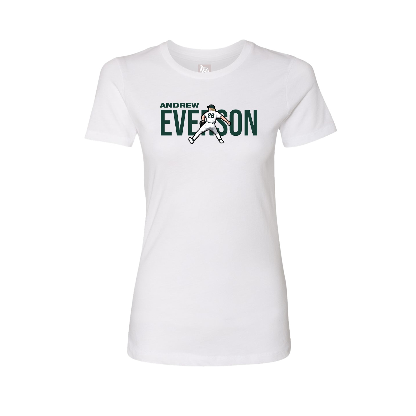 Fitted Women's Tee — Player Name in White