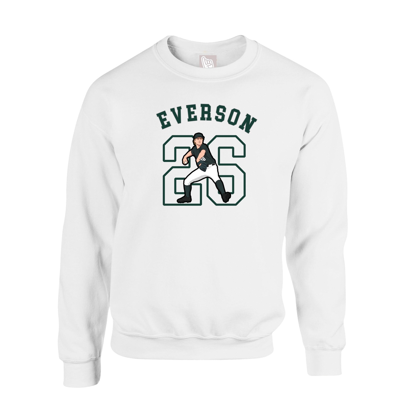Fleece Crew — Shirsey Arch in White