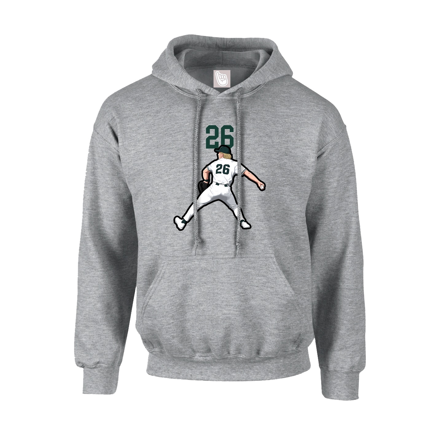 Youth Hoodie — Number Top in Grey