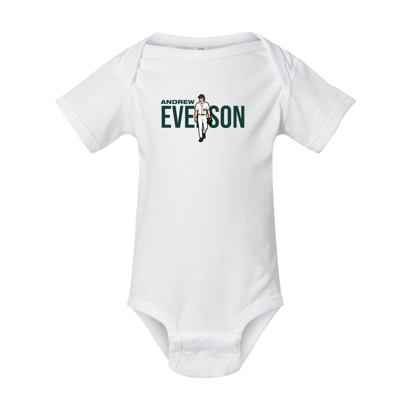 Baby Onesie — Player Name in White