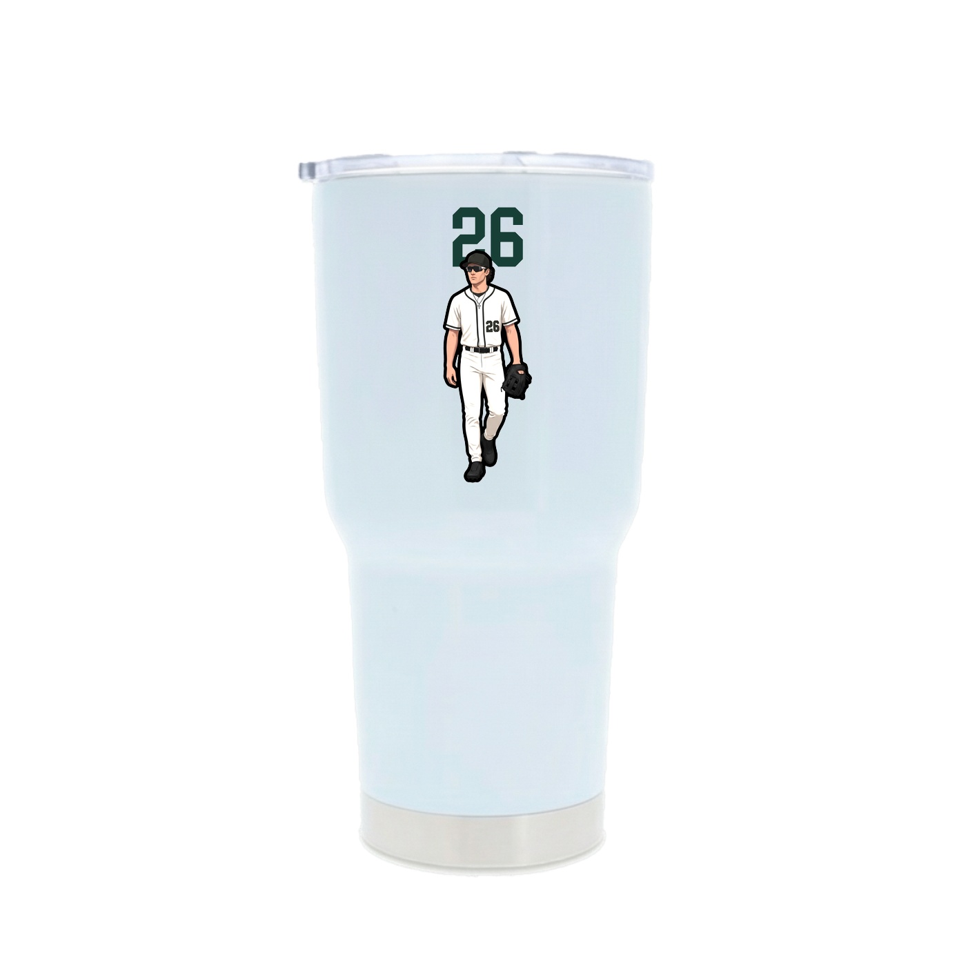 30oz Stainless Steel Tumbler — Number Top in White