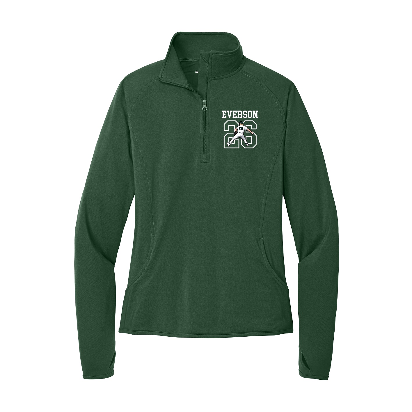 Women's Q-Zip Pullover — Shirsey in Green