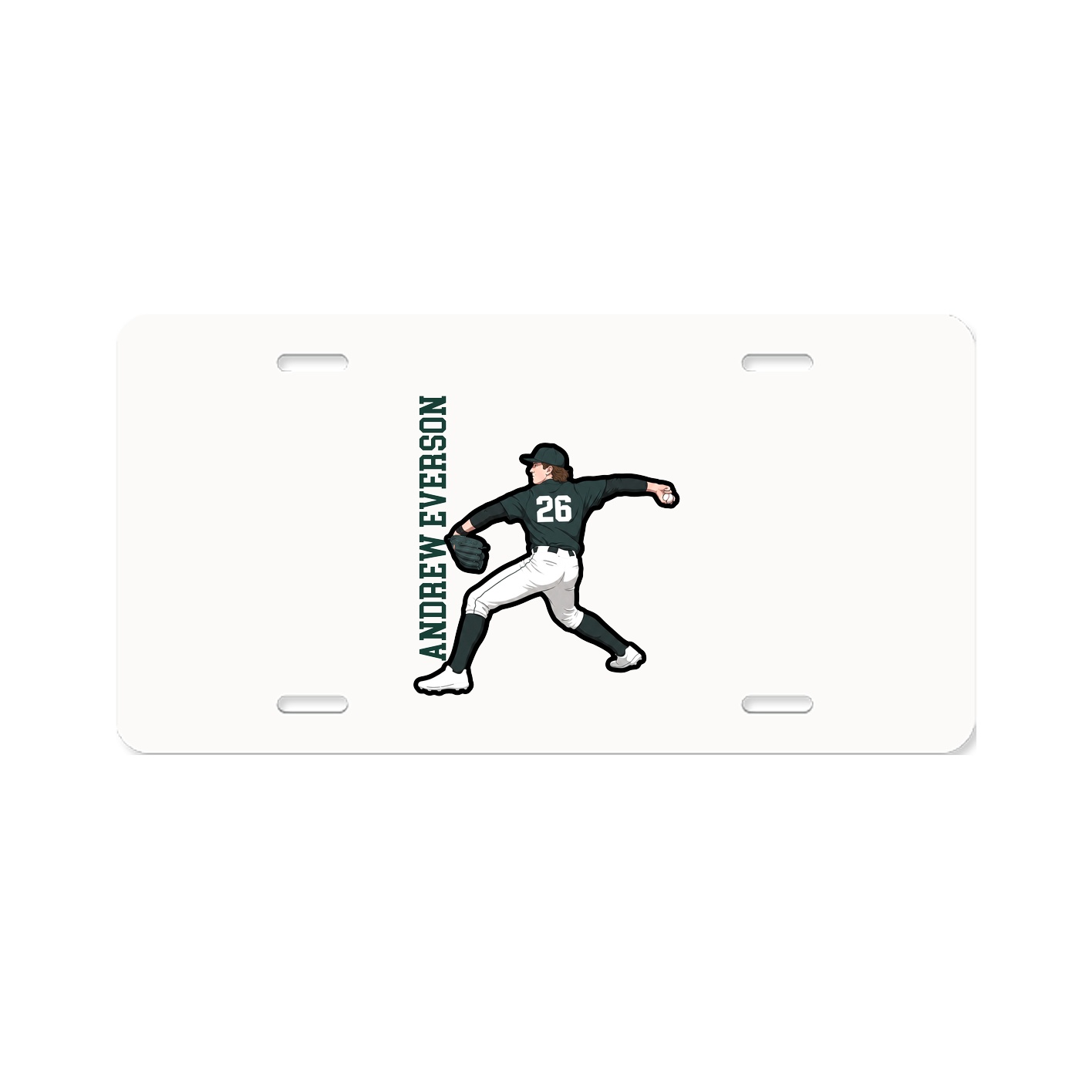 License Plate — Name Vertical in Classic