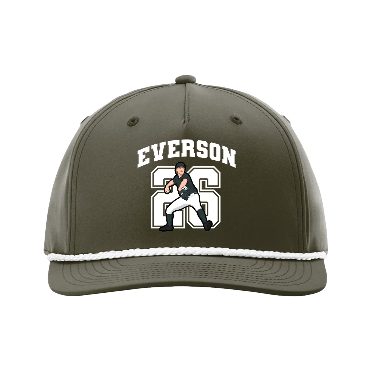 Five-Panel Classic Rope Cap — Number in Green