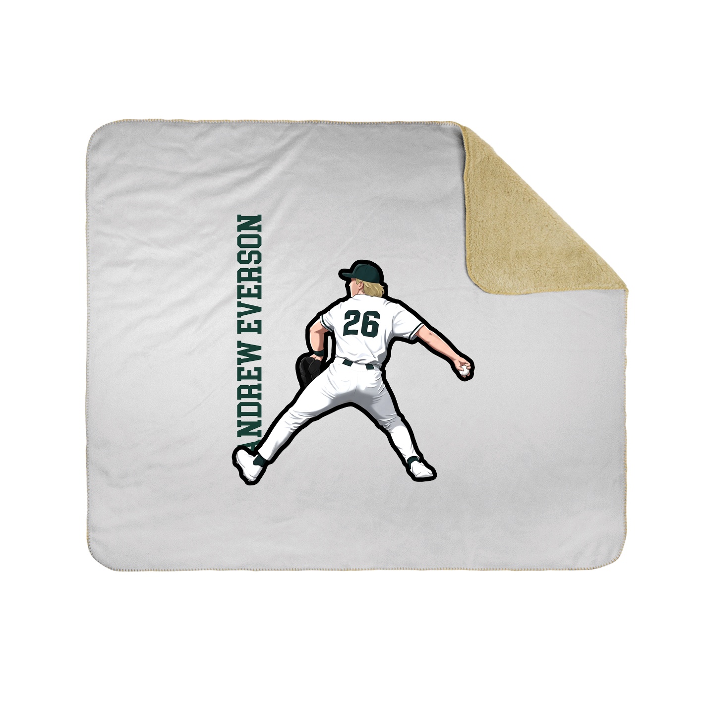 Throw Blanket — Name Vertical in White