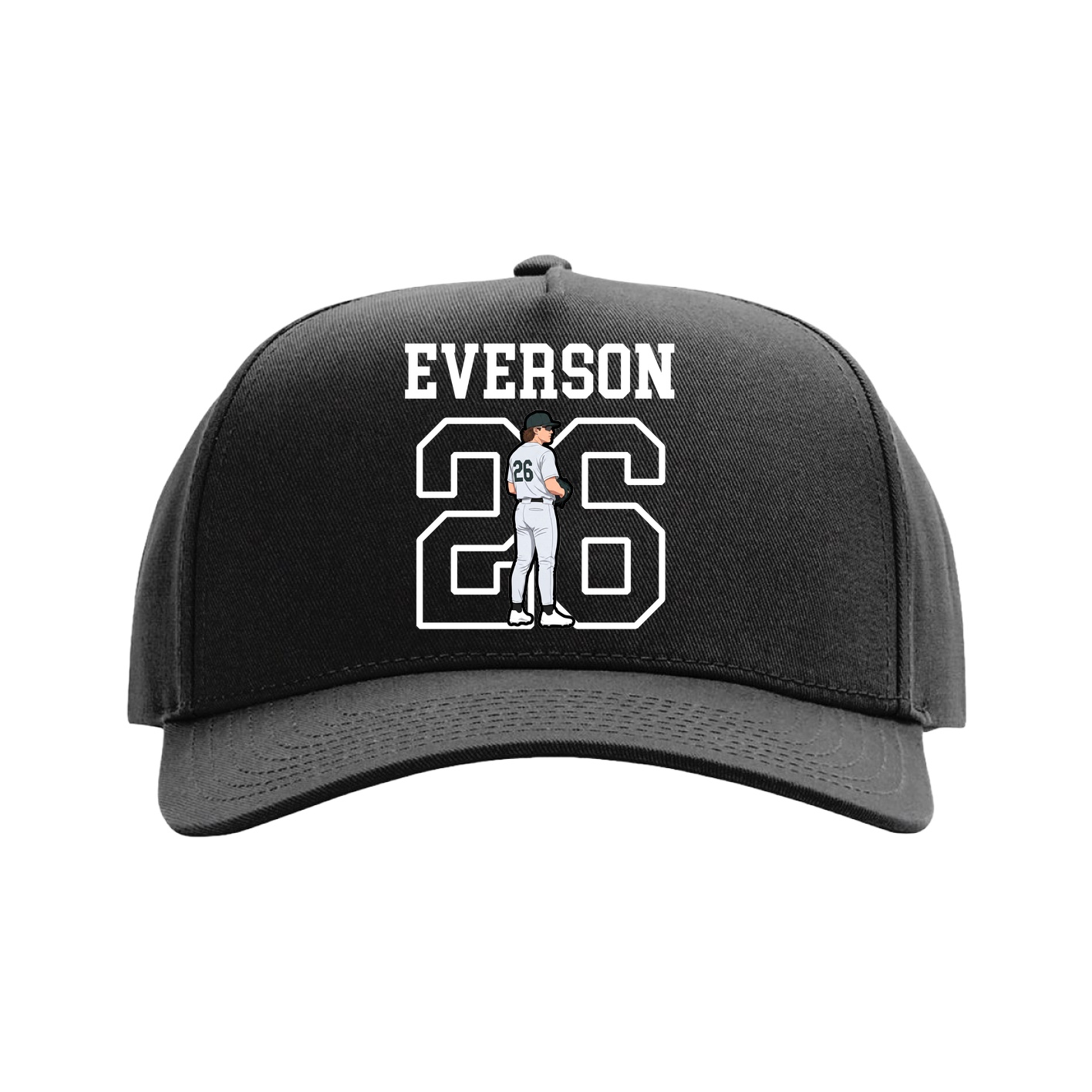 Full Fabric Five-Panel Champ Cap — Shirsey in Black