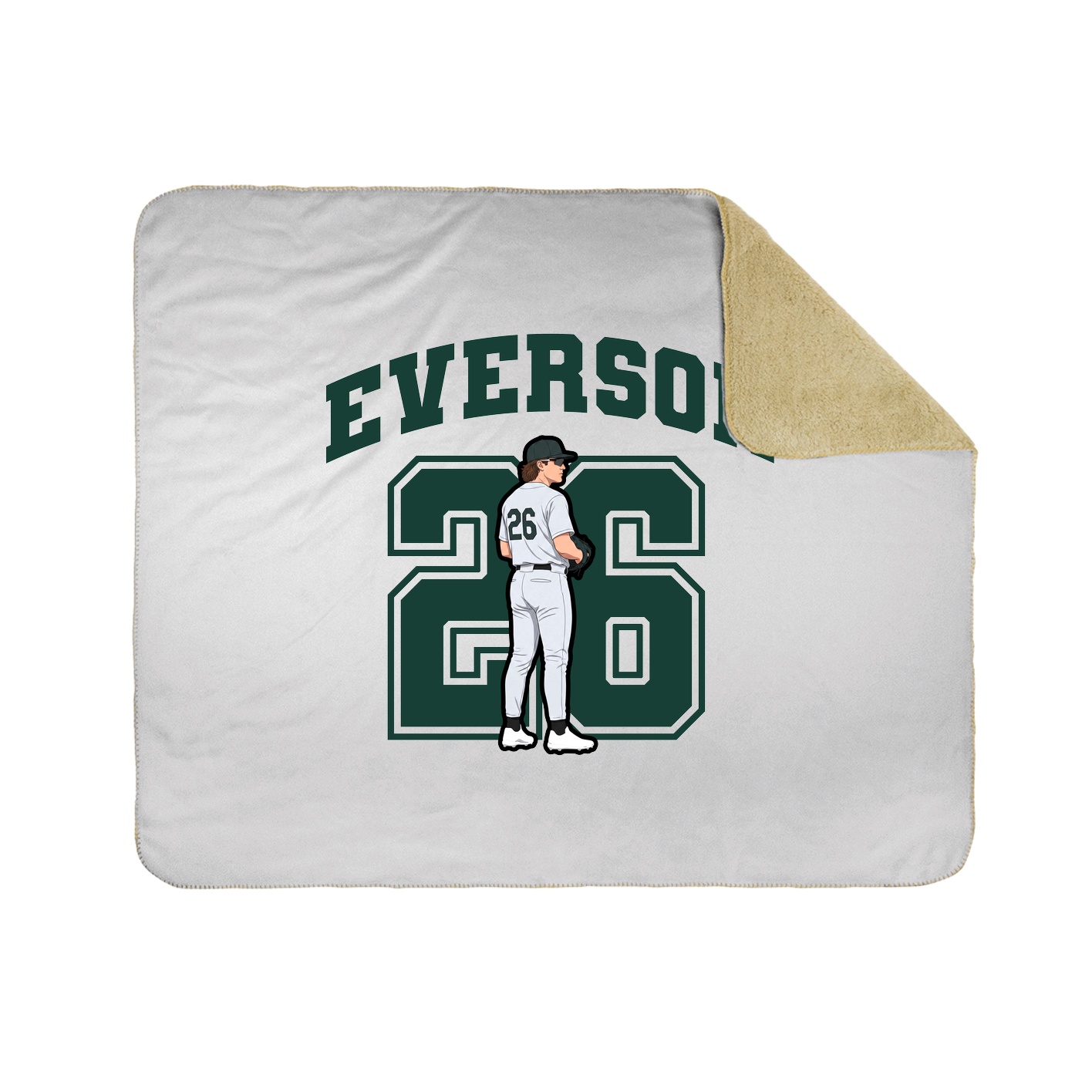 Throw Blanket — Number in White