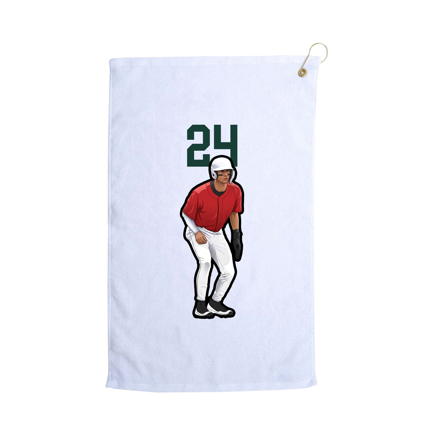 Golf Towel — Number Top in White