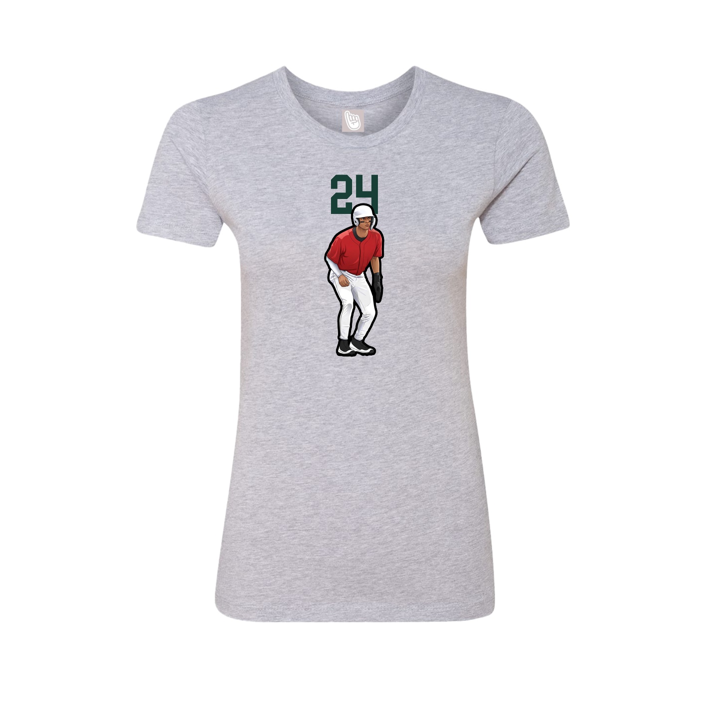 Fitted Women's Tee — Number Top in Grey