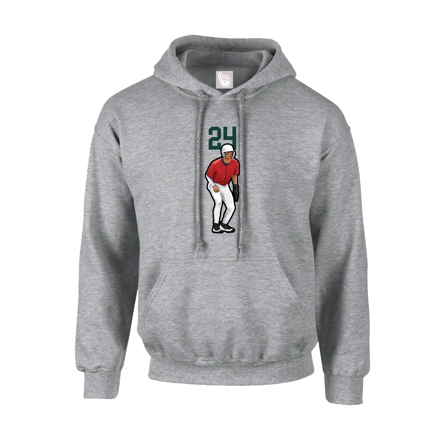 Youth Hoodie — Number Top in Grey