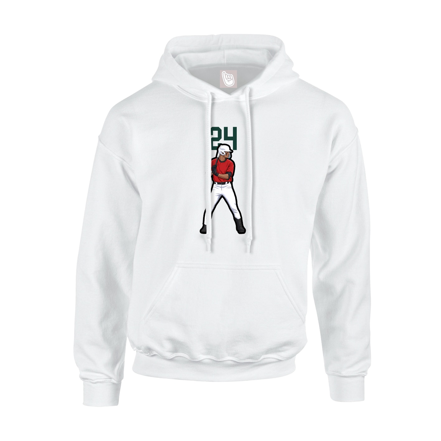Youth Hoodie — Number Top in White