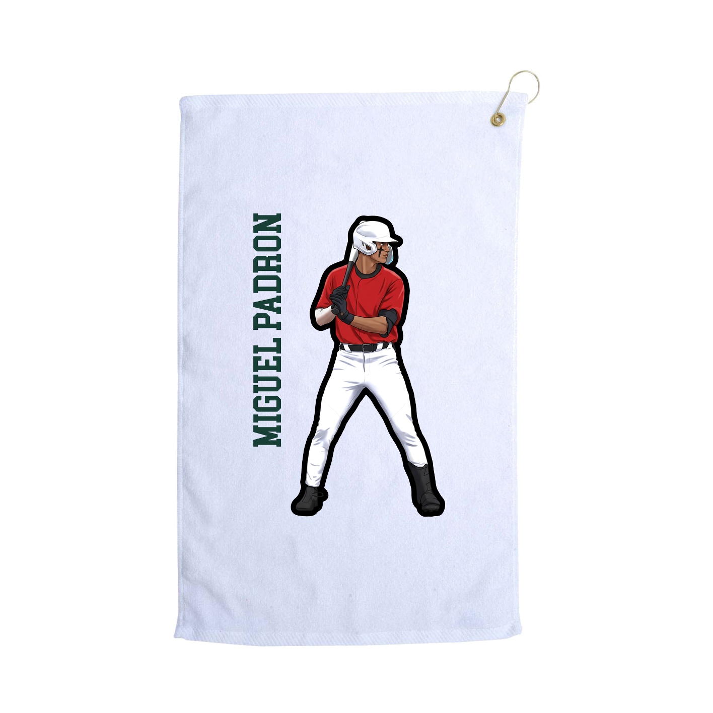 Golf Towel — Name Vertical in White