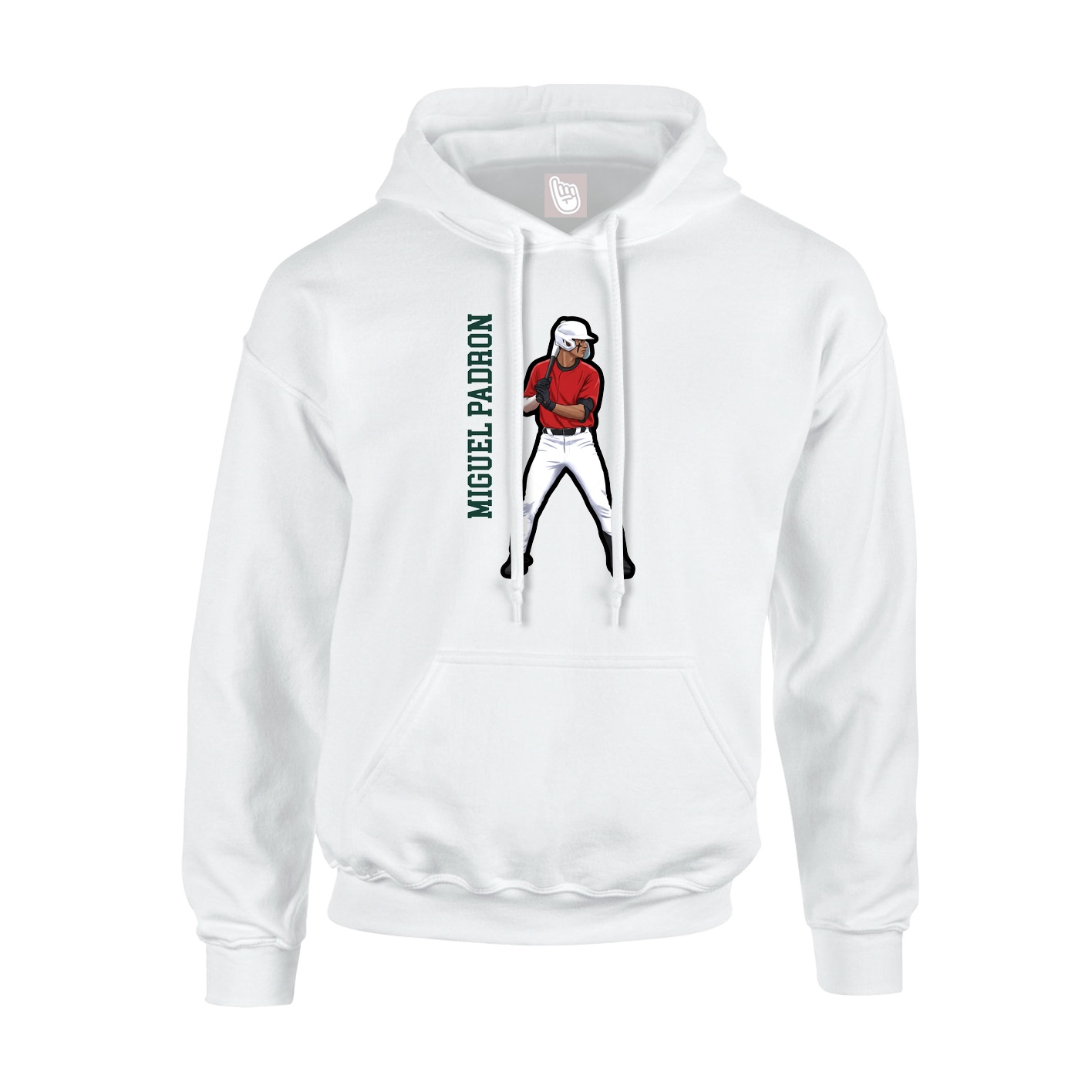 Hoodie — Name Vertical in White