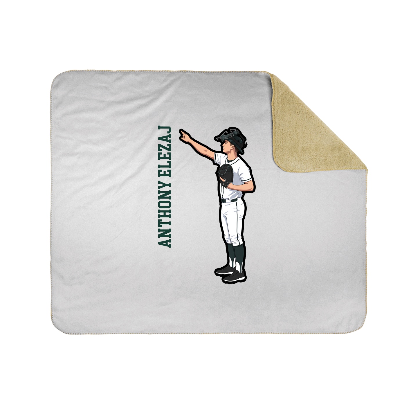 Throw Blanket — Name Vertical in White