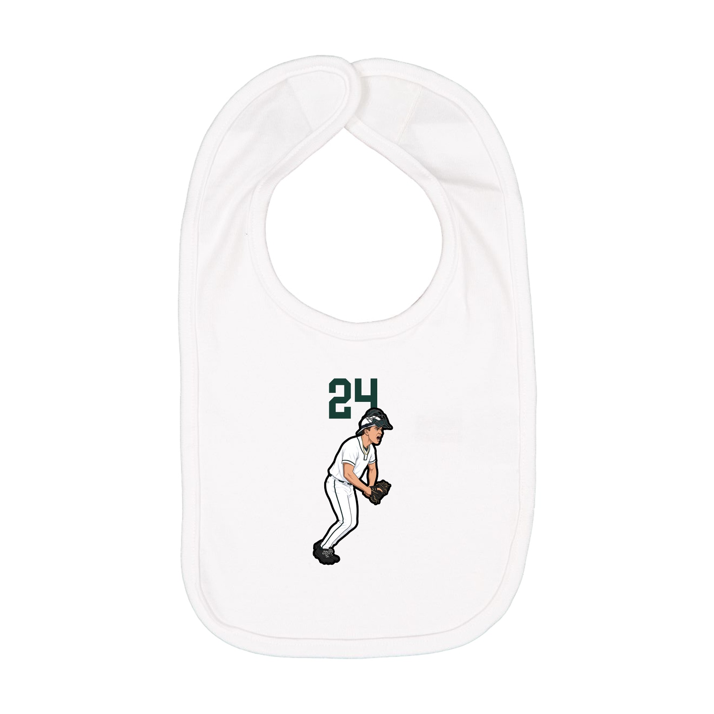 Infant Bib — Number Top in White