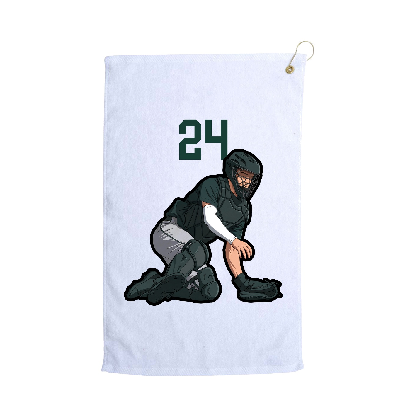Golf Towel — Number Top in White