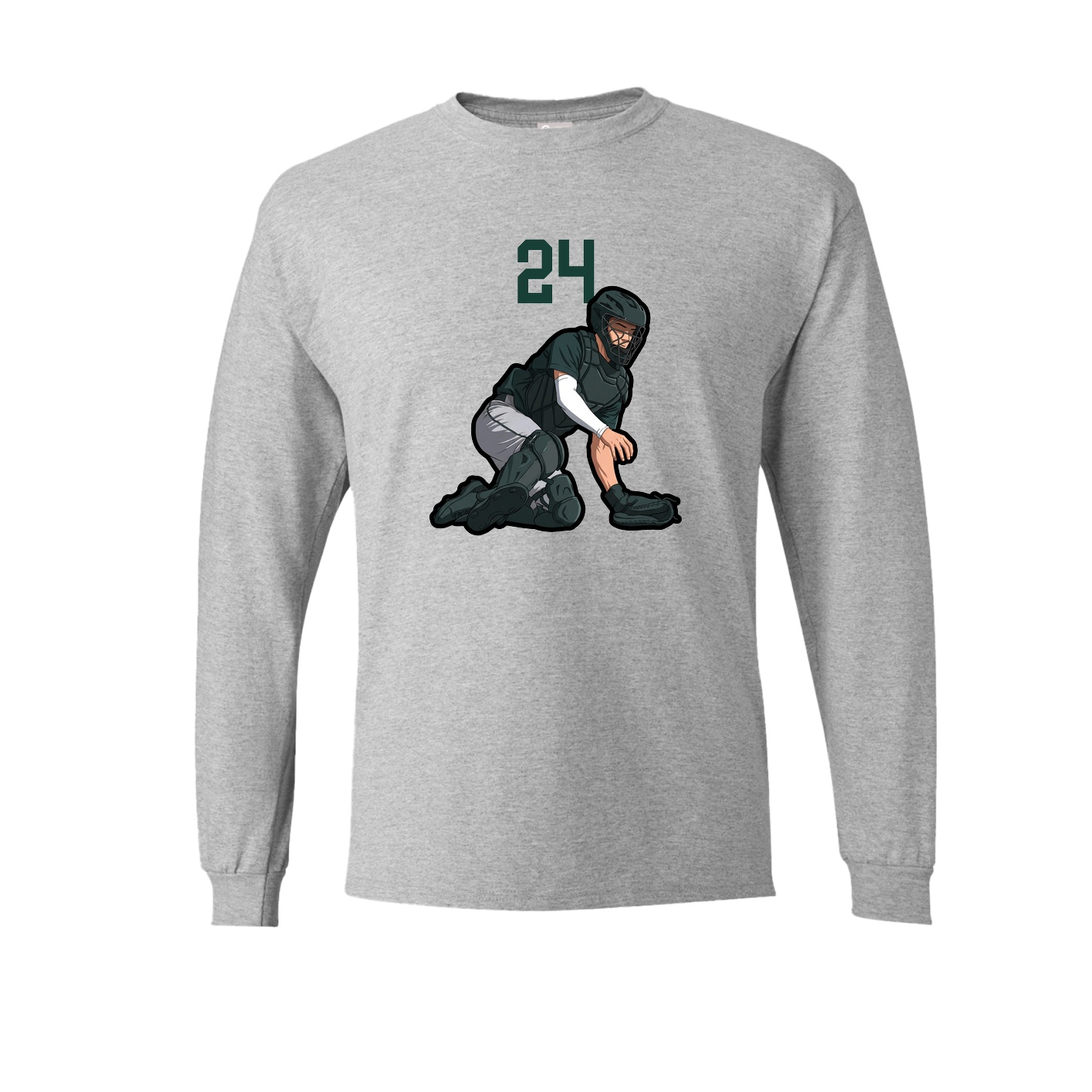 Long Sleeve Tee — Number Top in Grey
