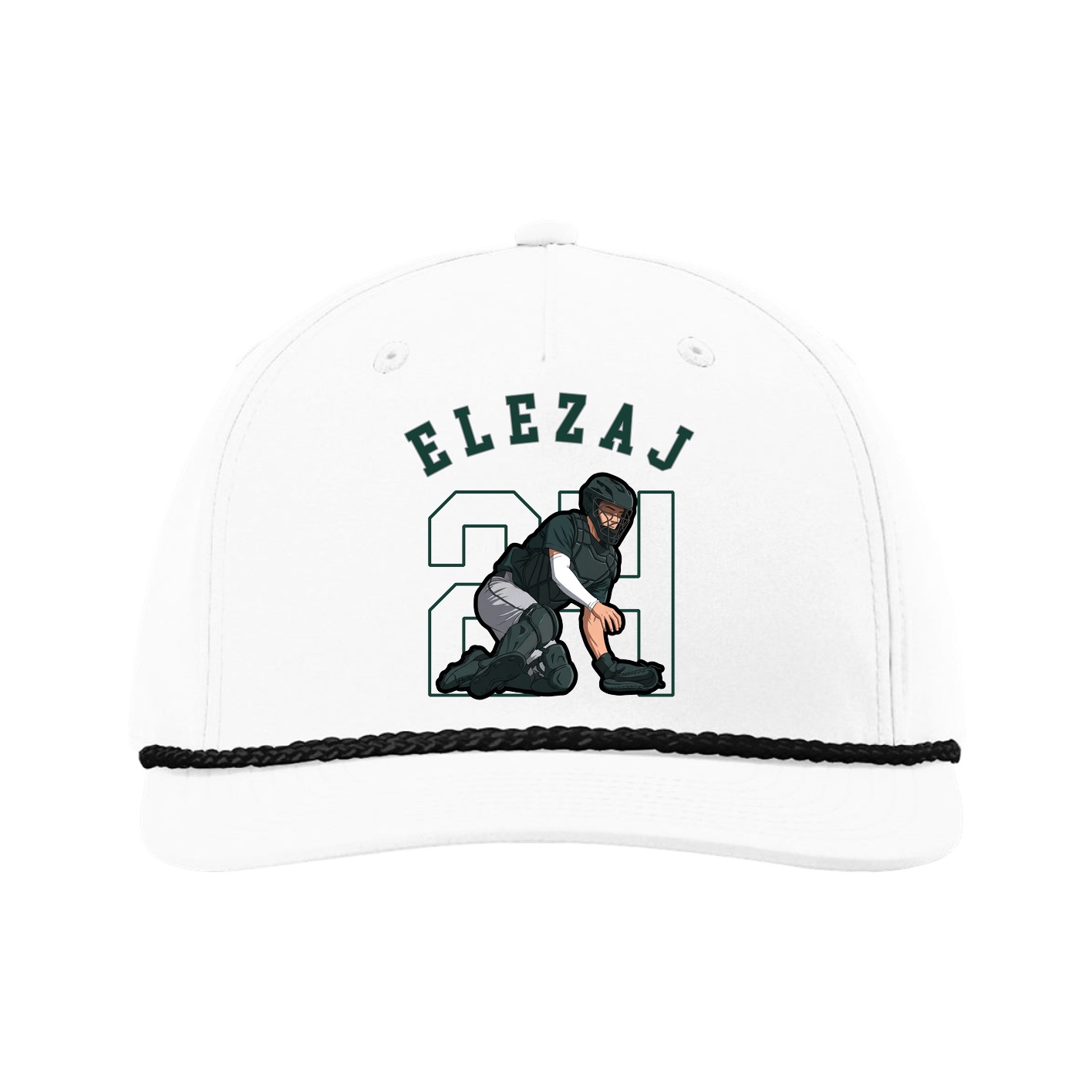 Five-Panel Classic Rope Cap — Shirsey Arch in White