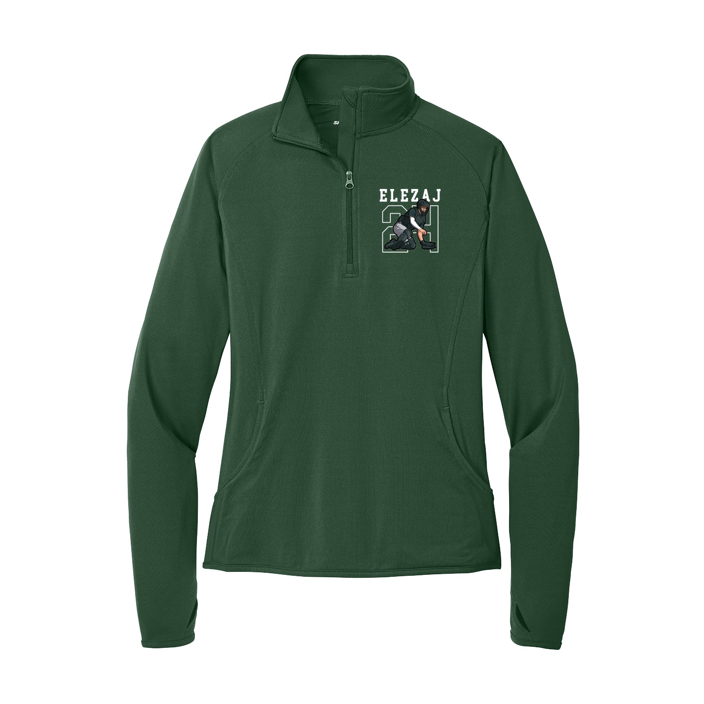 Women's Q-Zip Pullover — Shirsey in Green