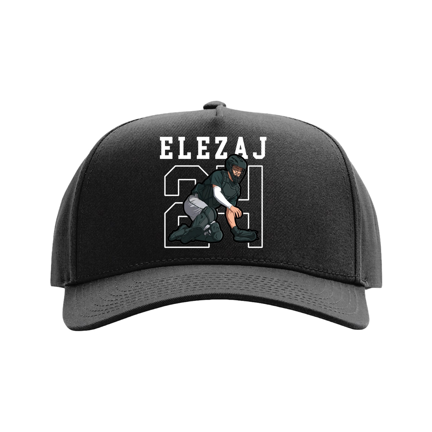 Full Fabric Five-Panel Champ Cap — Shirsey in Black