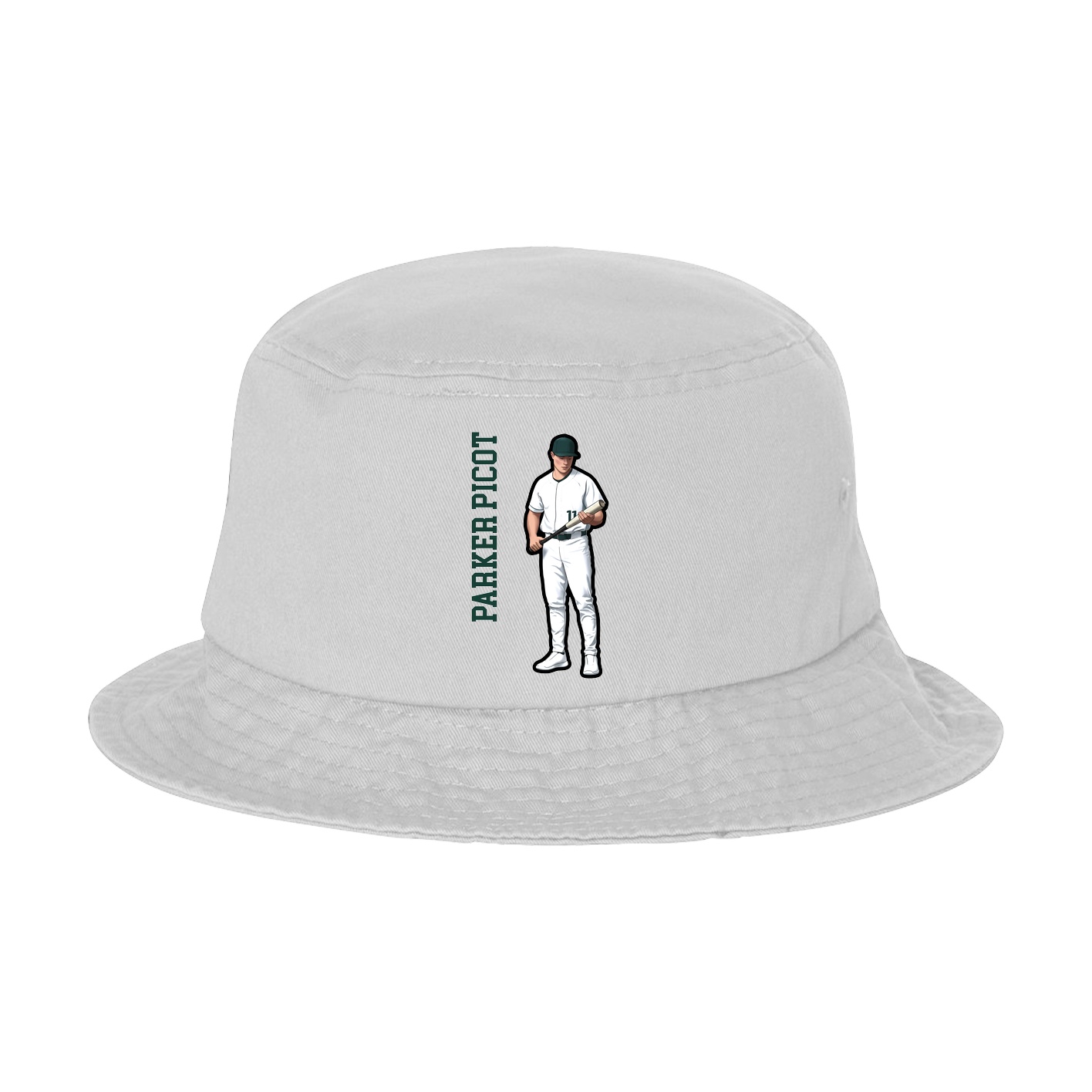 Bucket Cap — Name Vertical in White