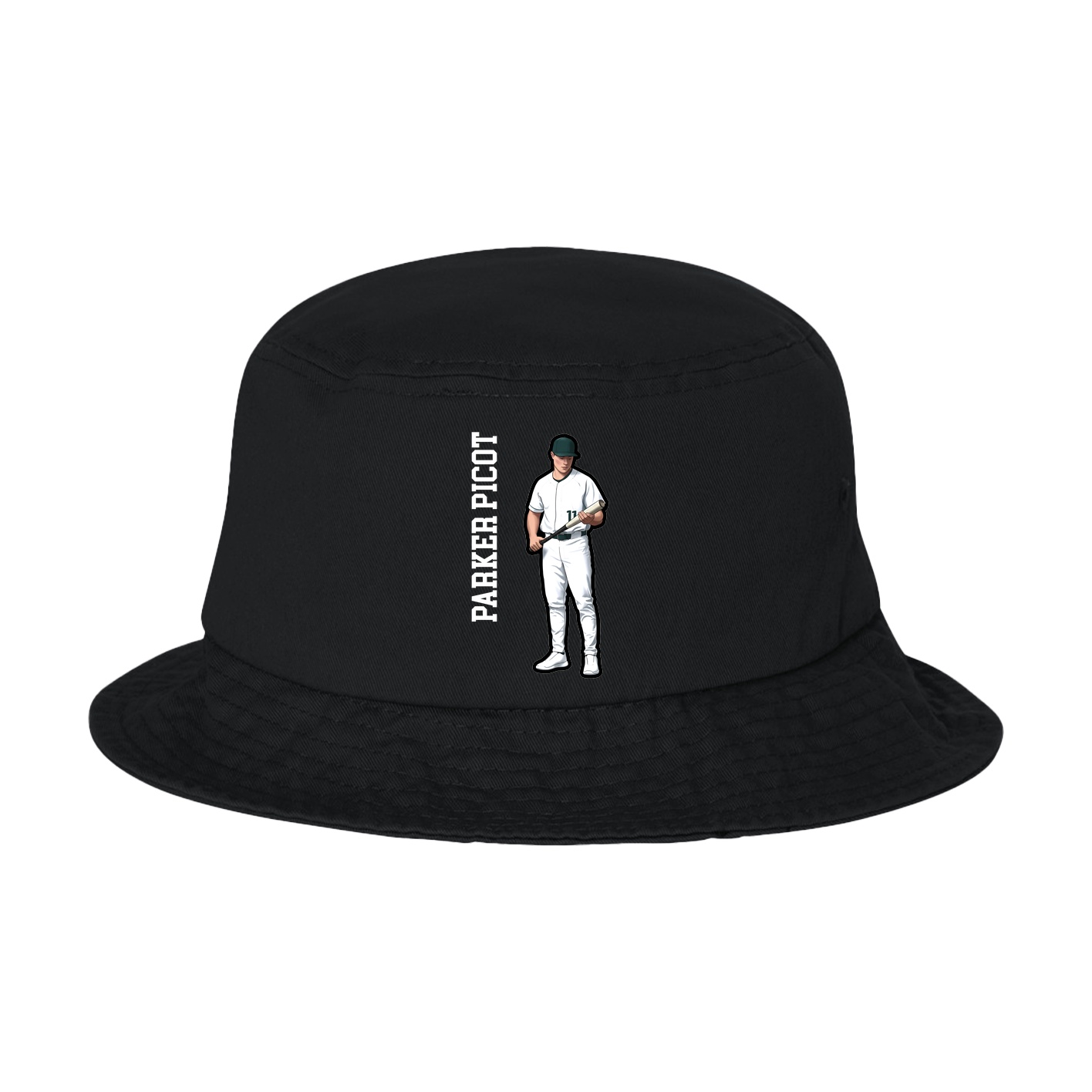Bucket Cap — Name Vertical in Black