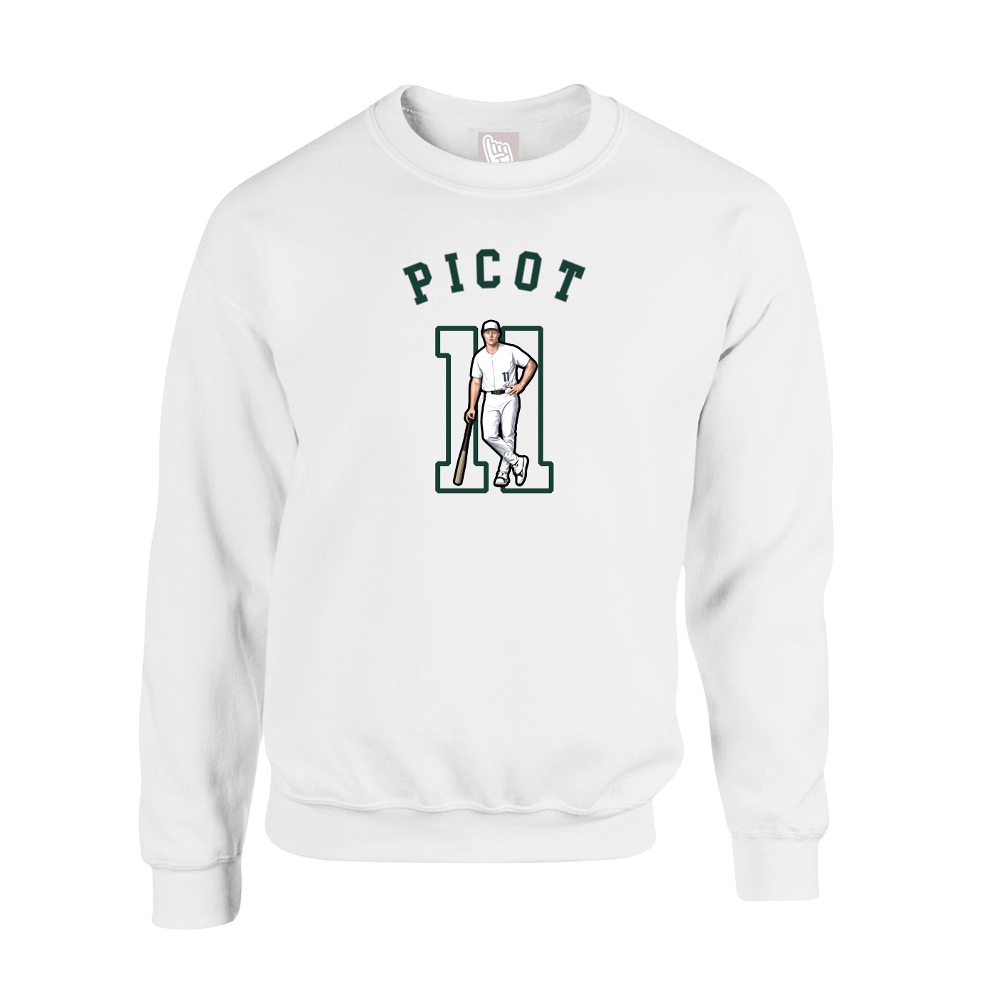 Fleece Crew — Shirsey Arch in White