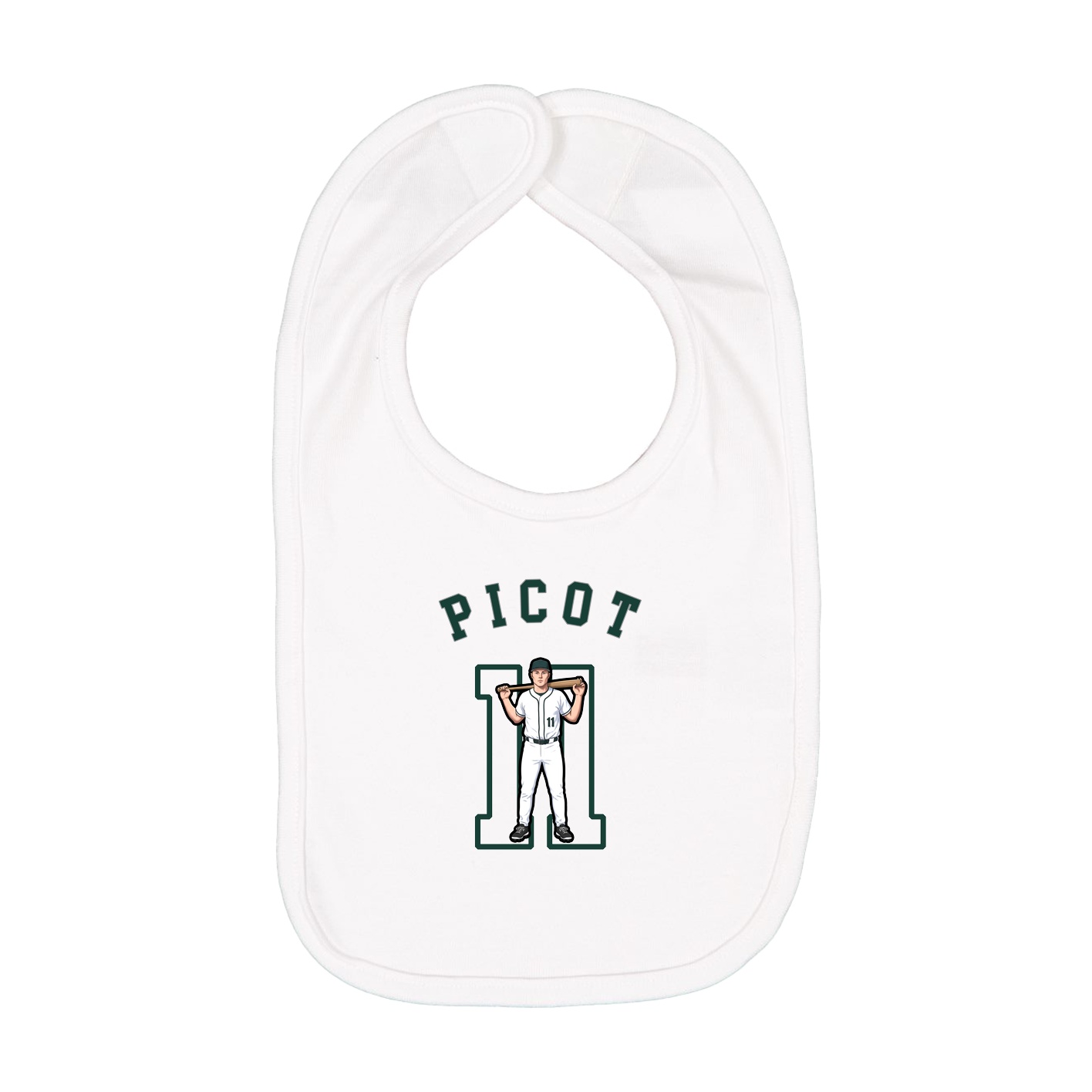 Infant Bib — Shirsey Arch in White