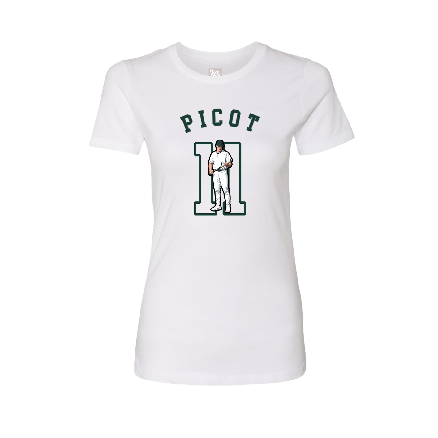 Fitted Women's Tee — Shirsey Arch in White