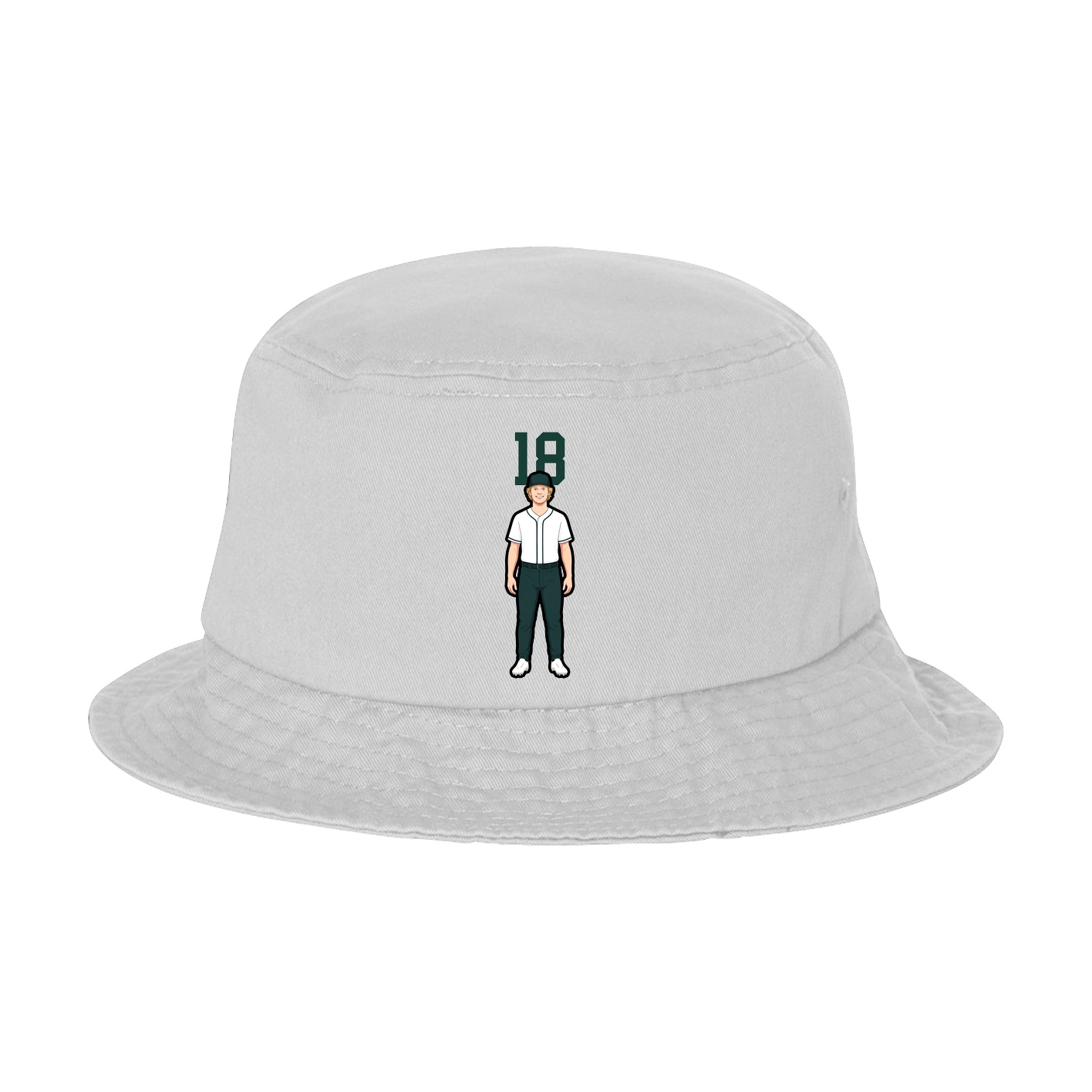 Bucket Cap — Number Top in White