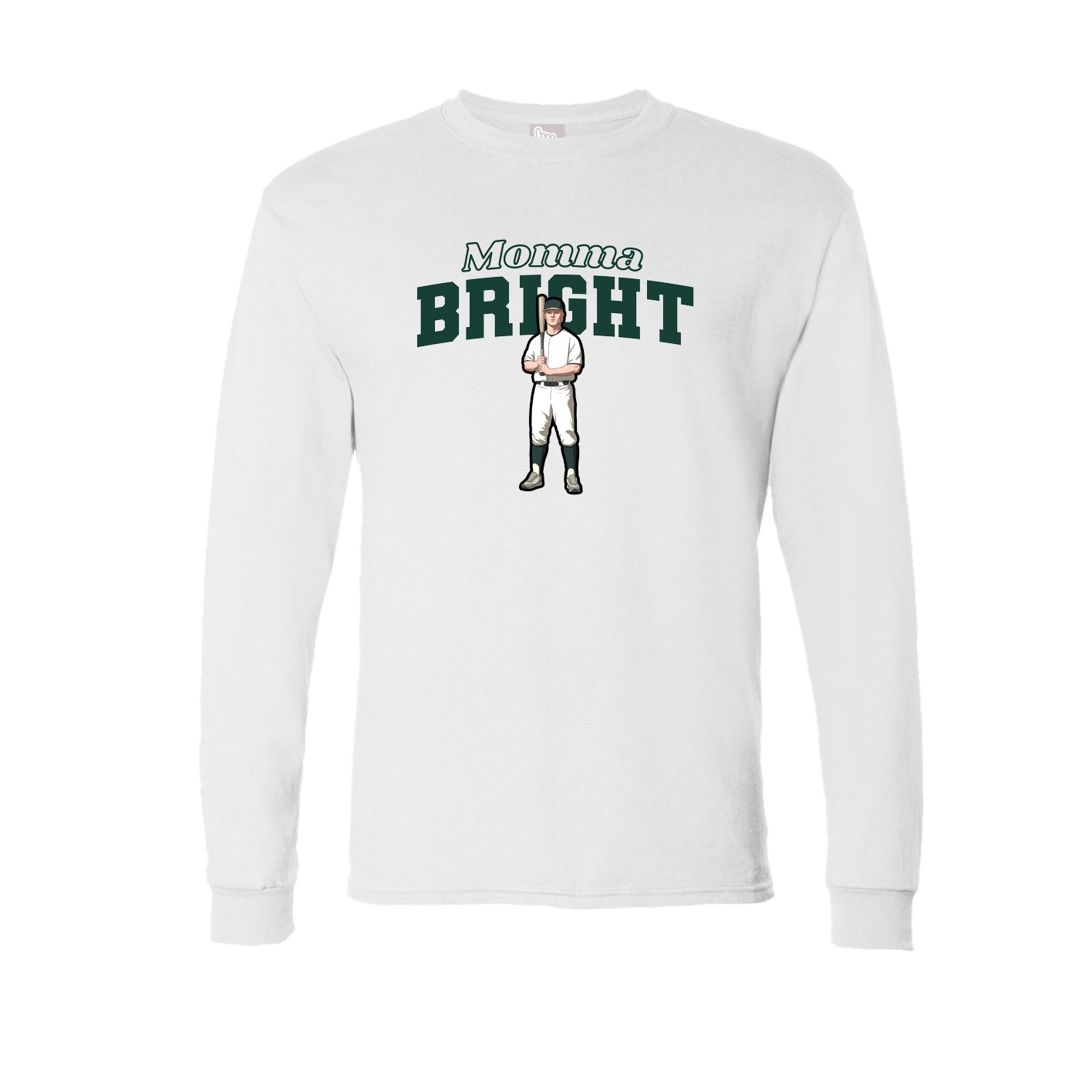 Long Sleeve Tee — Mothers Day Block in White