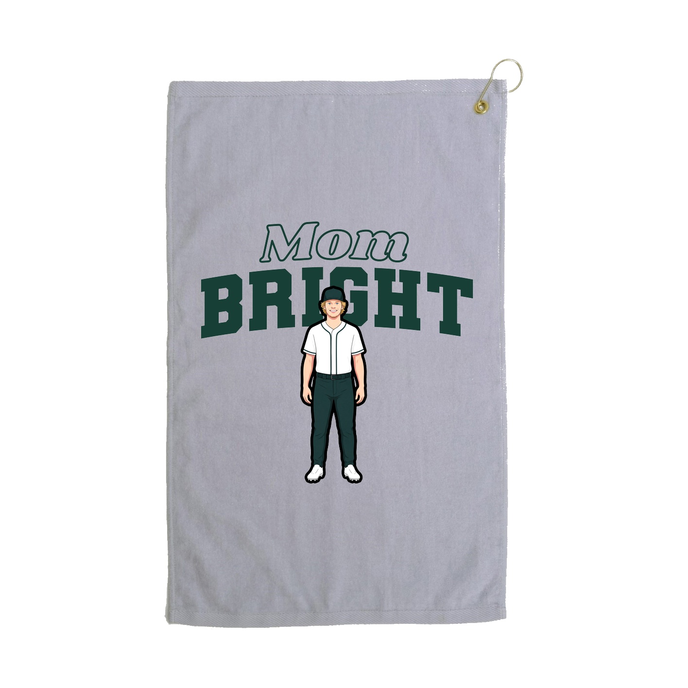 Golf Towel — Mothers Day Block in Grey