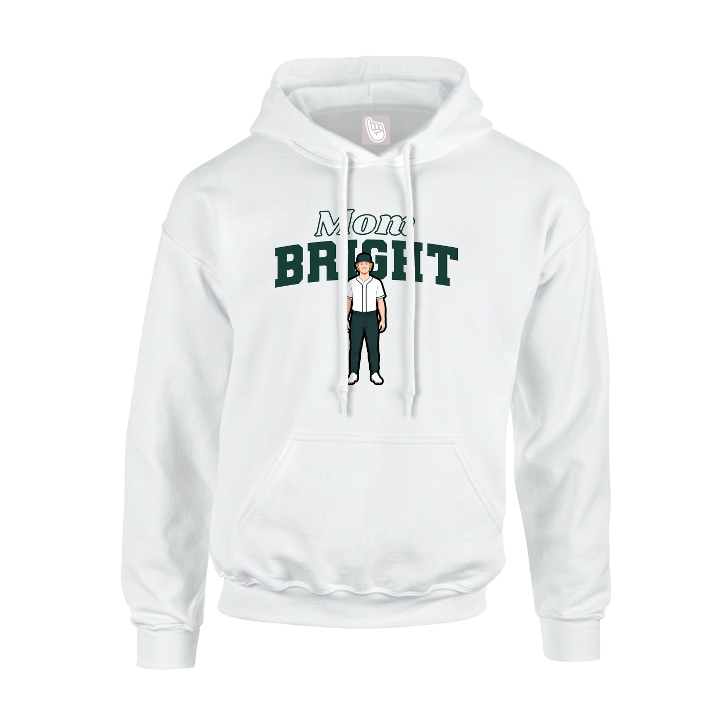 Youth Hoodie — Mothers Day Block in White