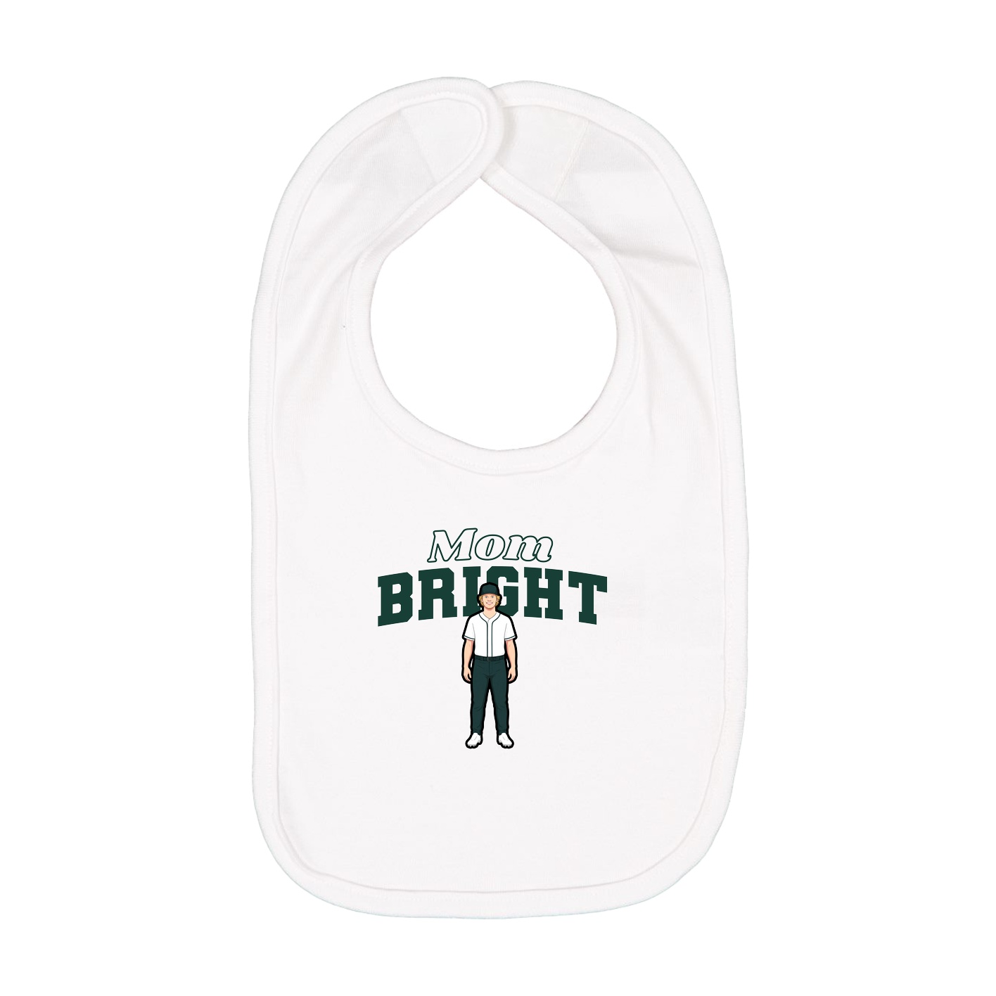 Infant Bib — Mothers Day Block in White