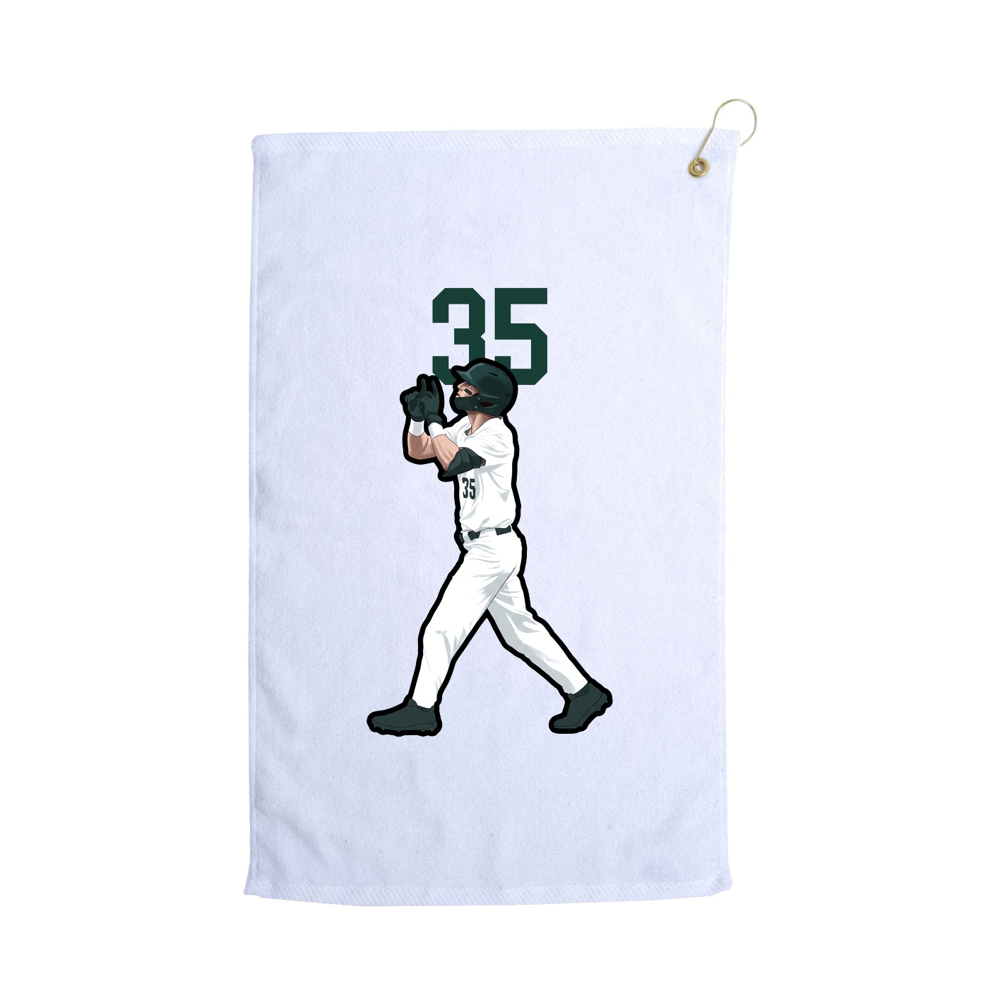 Golf Towel — Number Top in White