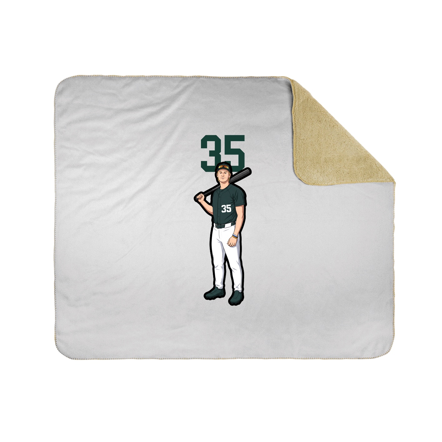 Throw Blanket — Number Top in White