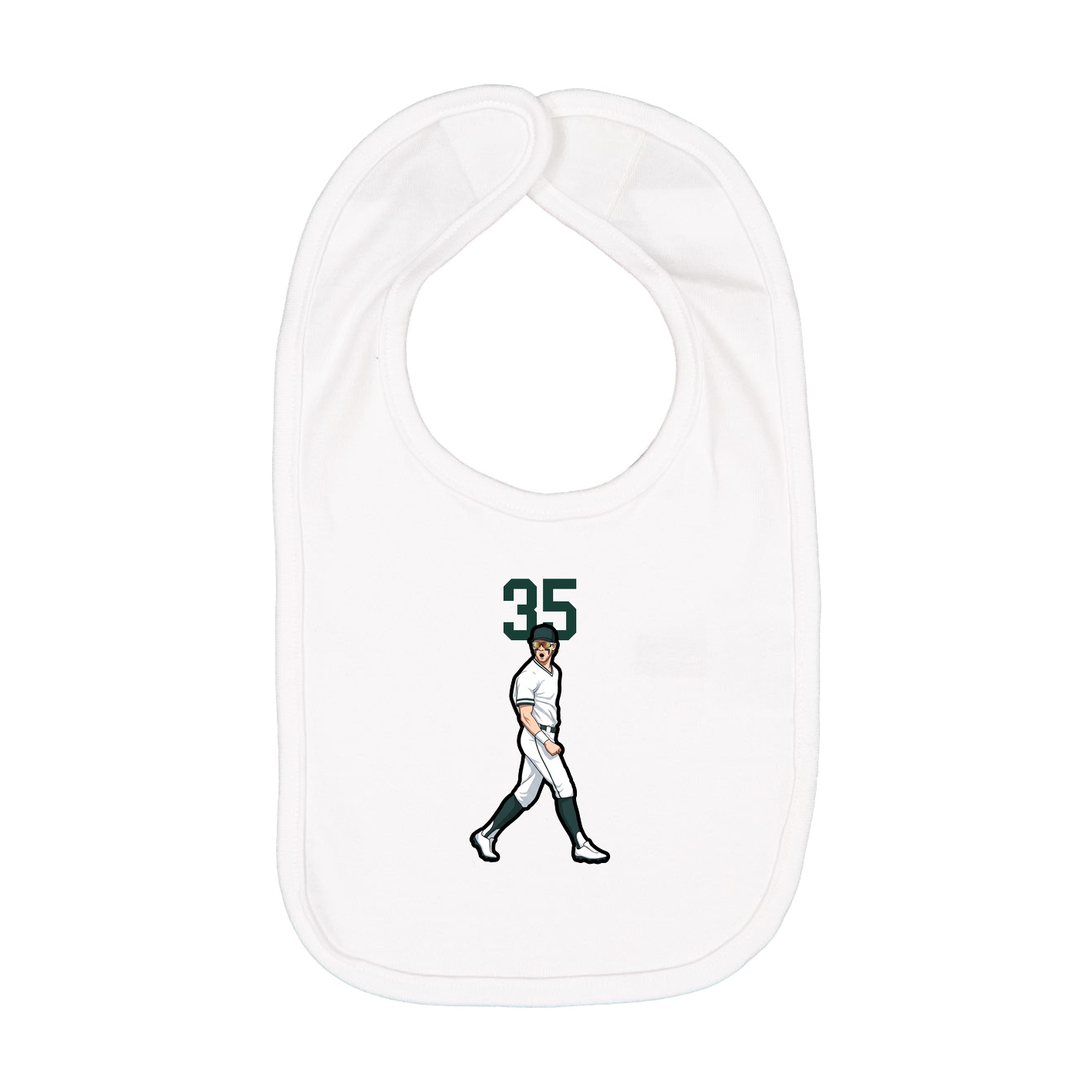Infant Bib — Number Top in White