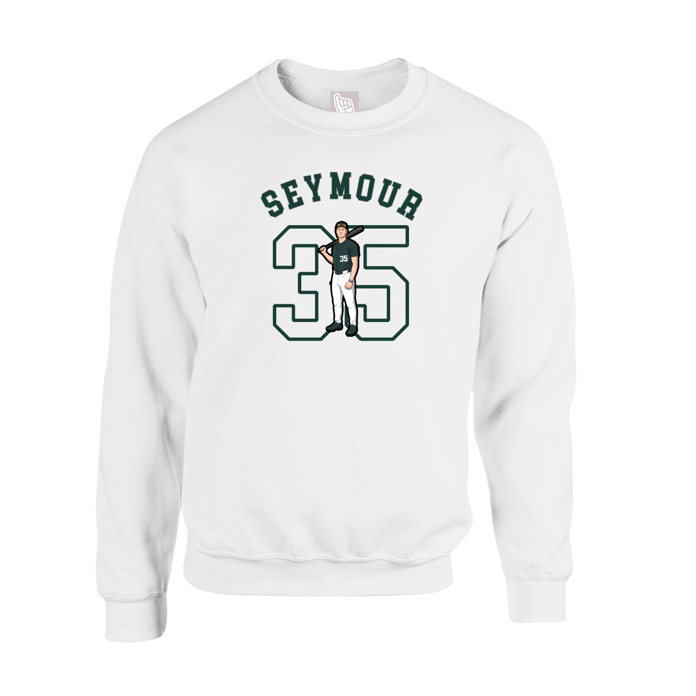 Fleece Crew — Shirsey Arch in White