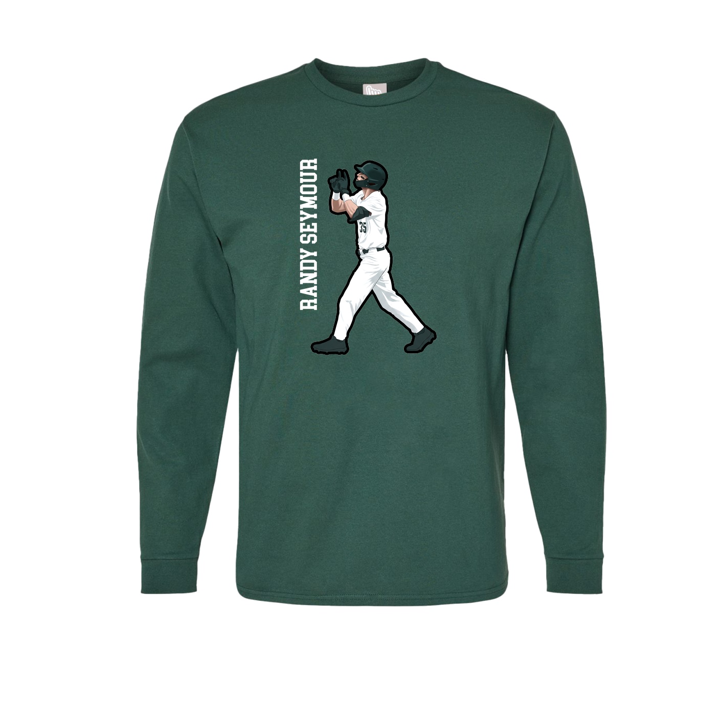 Long Sleeve Tee — Name Vertical in Green
