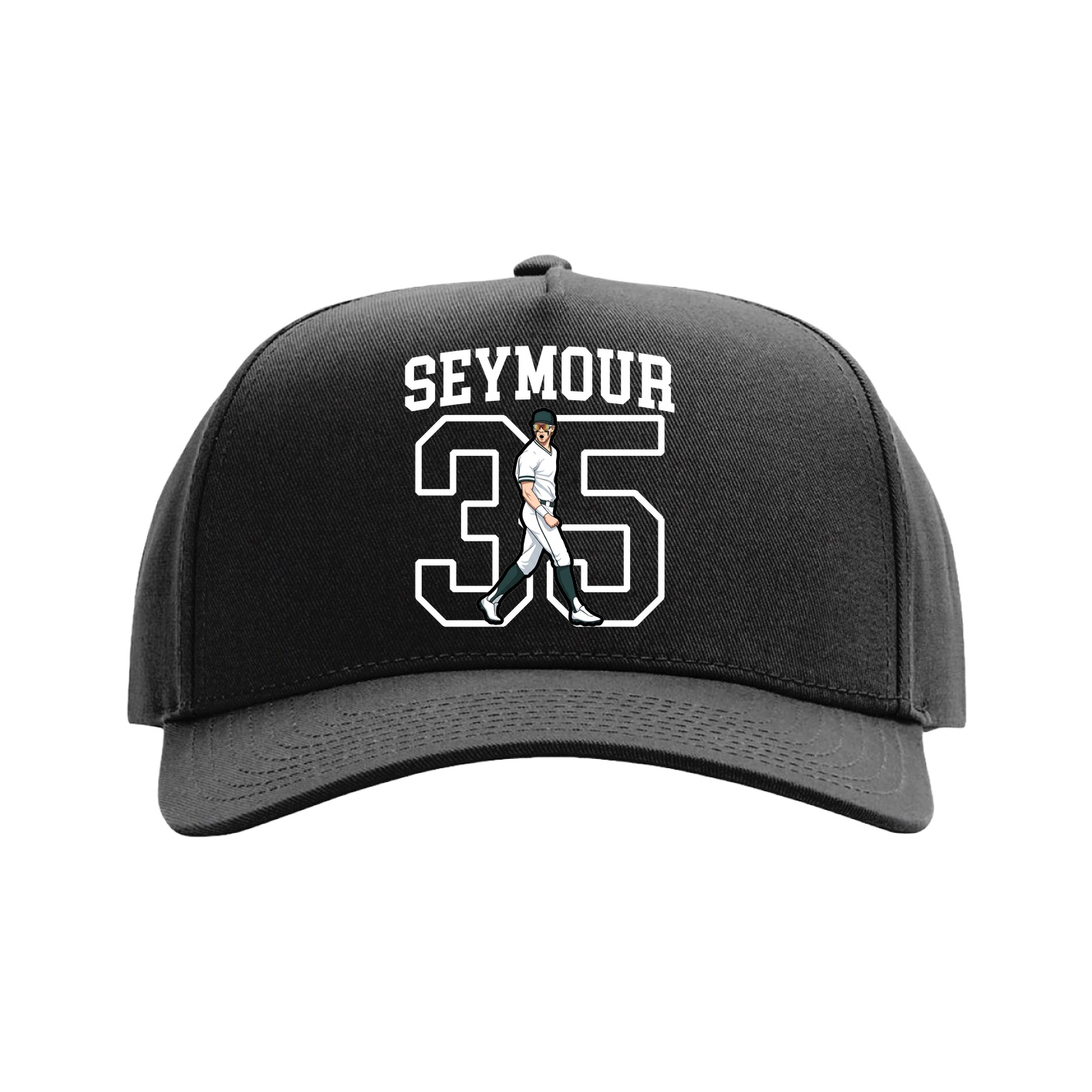 Full Fabric Five-Panel Champ Cap — Shirsey in Black