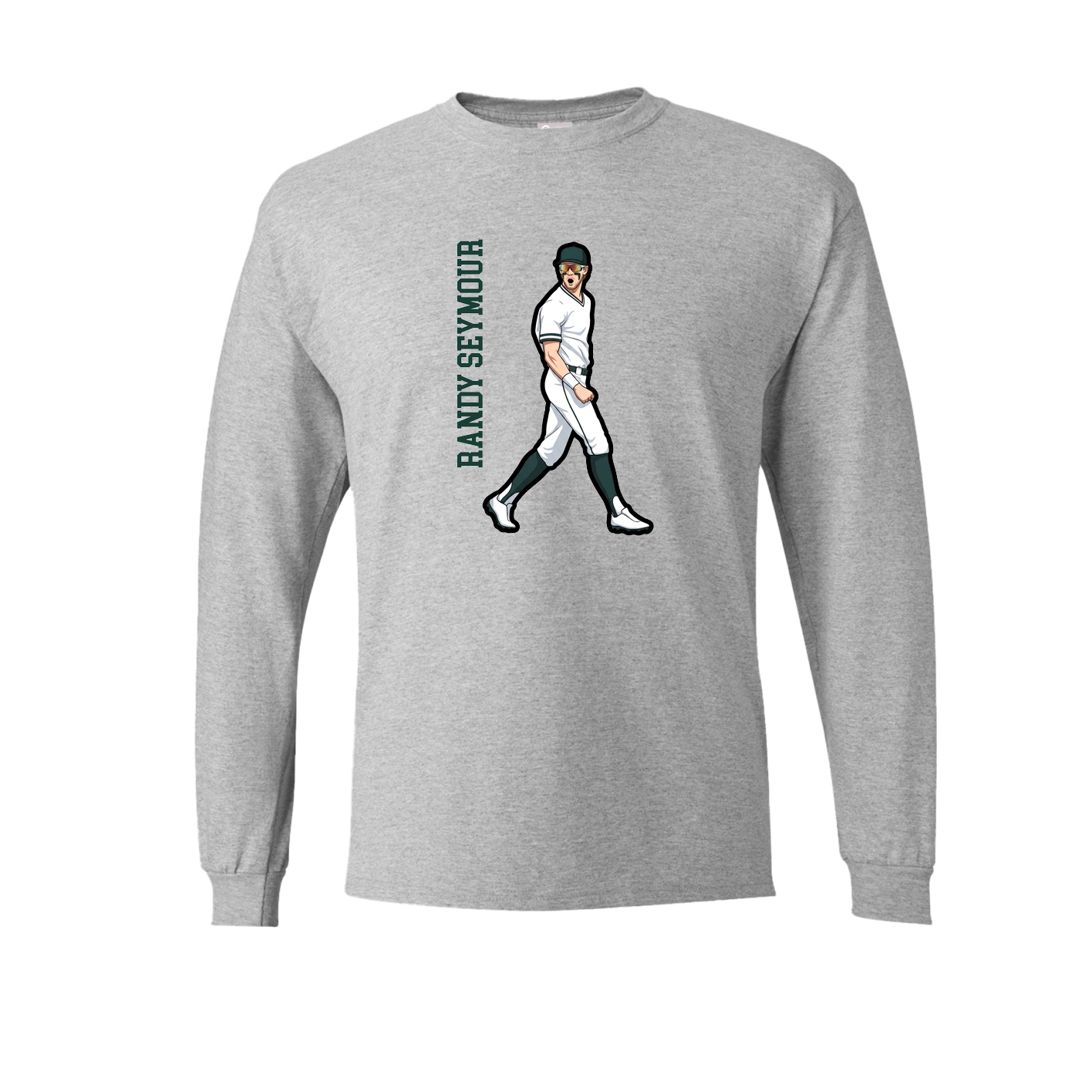 Long Sleeve Tee — Name Vertical in Grey