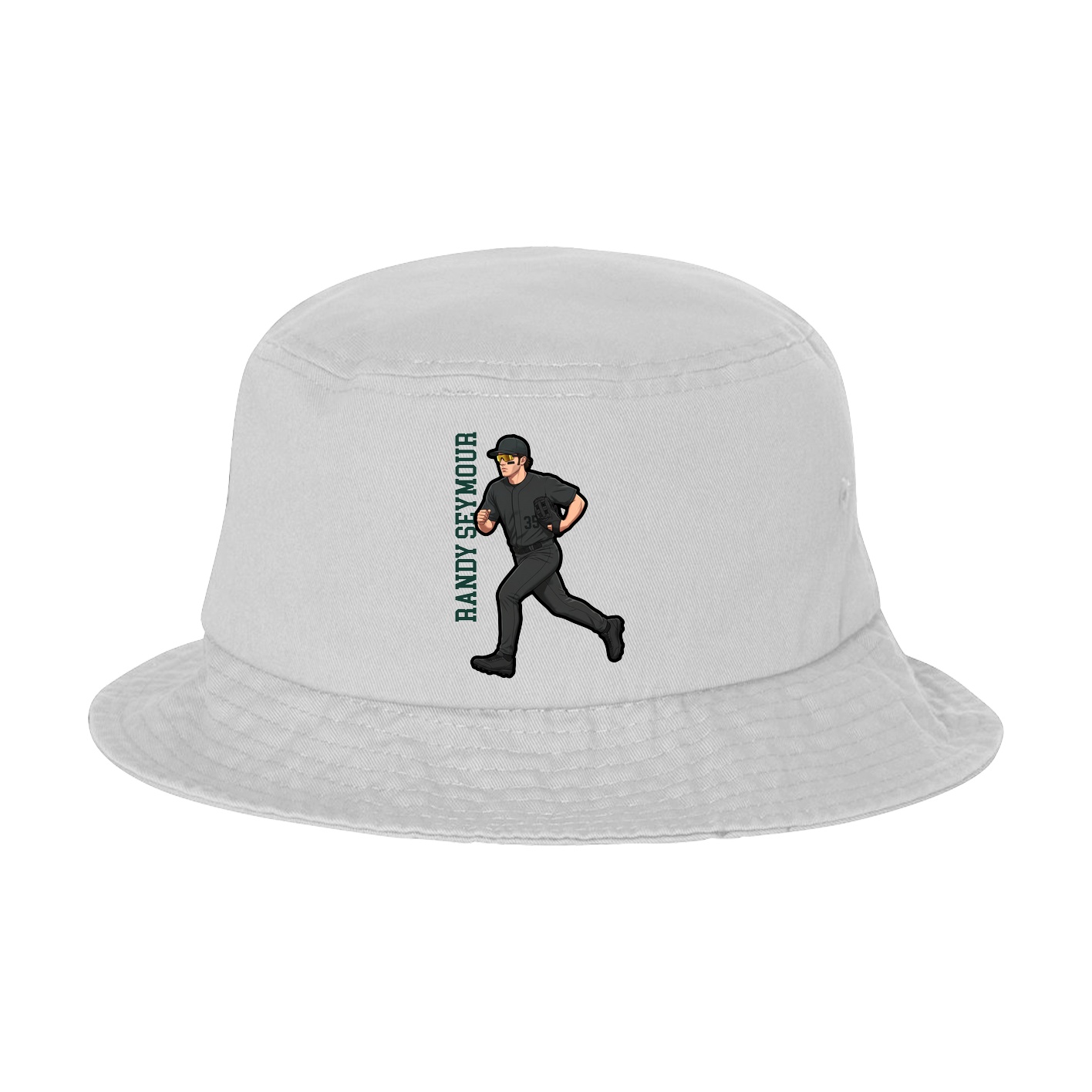 Bucket Cap — Name Vertical in White
