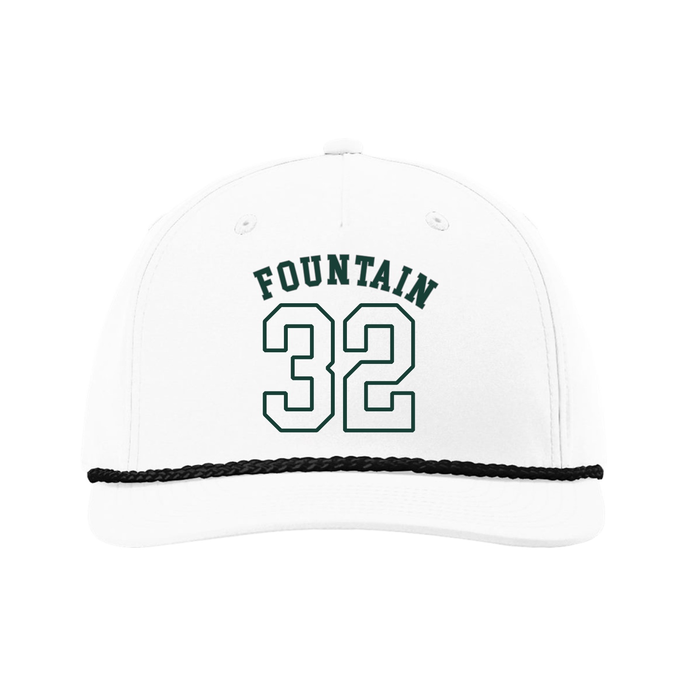 Five-Panel Classic Rope Cap — Shirsey Arch in White