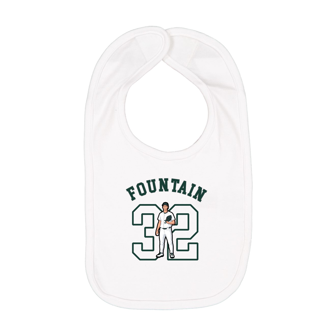 Infant Bib — Shirsey Arch in White