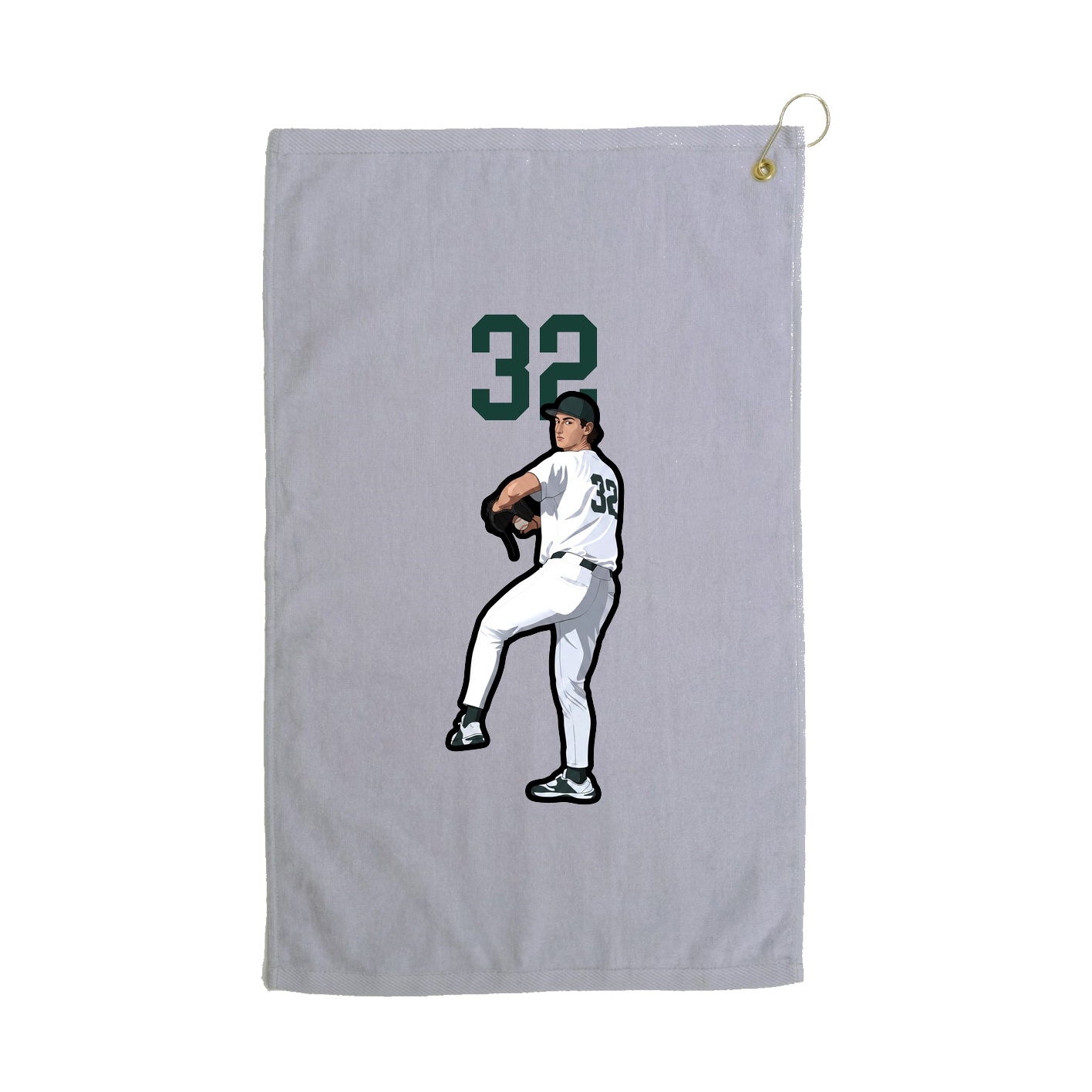 Golf Towel — Number Top in Grey