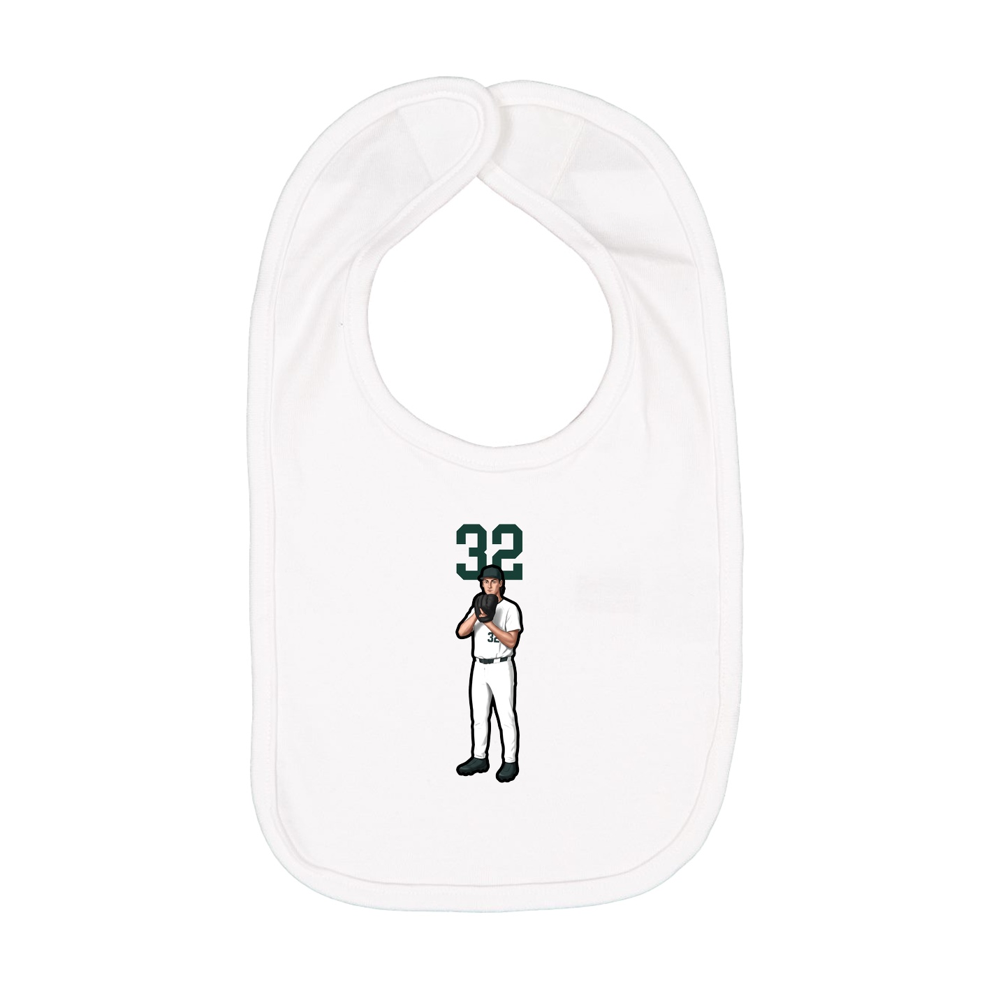 Infant Bib — Number Top in White