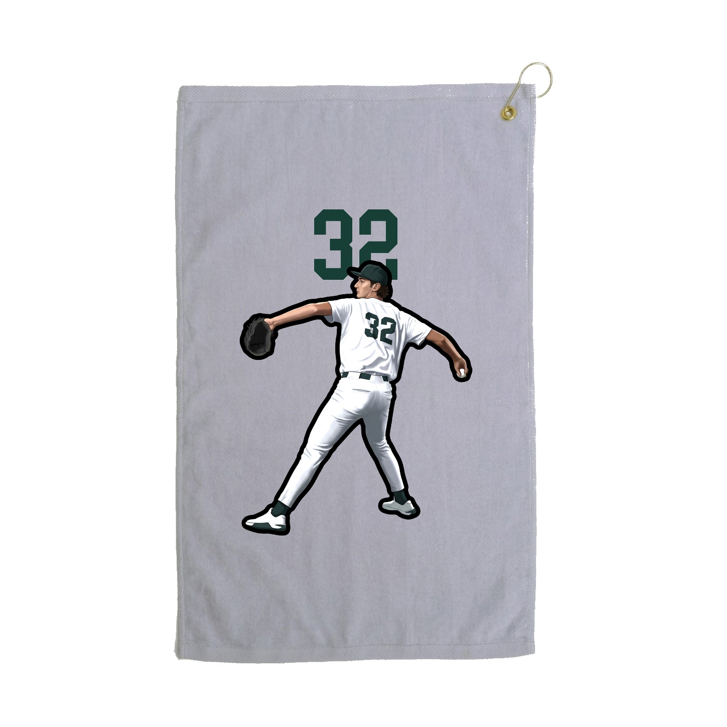 Golf Towel — Number Top in Grey
