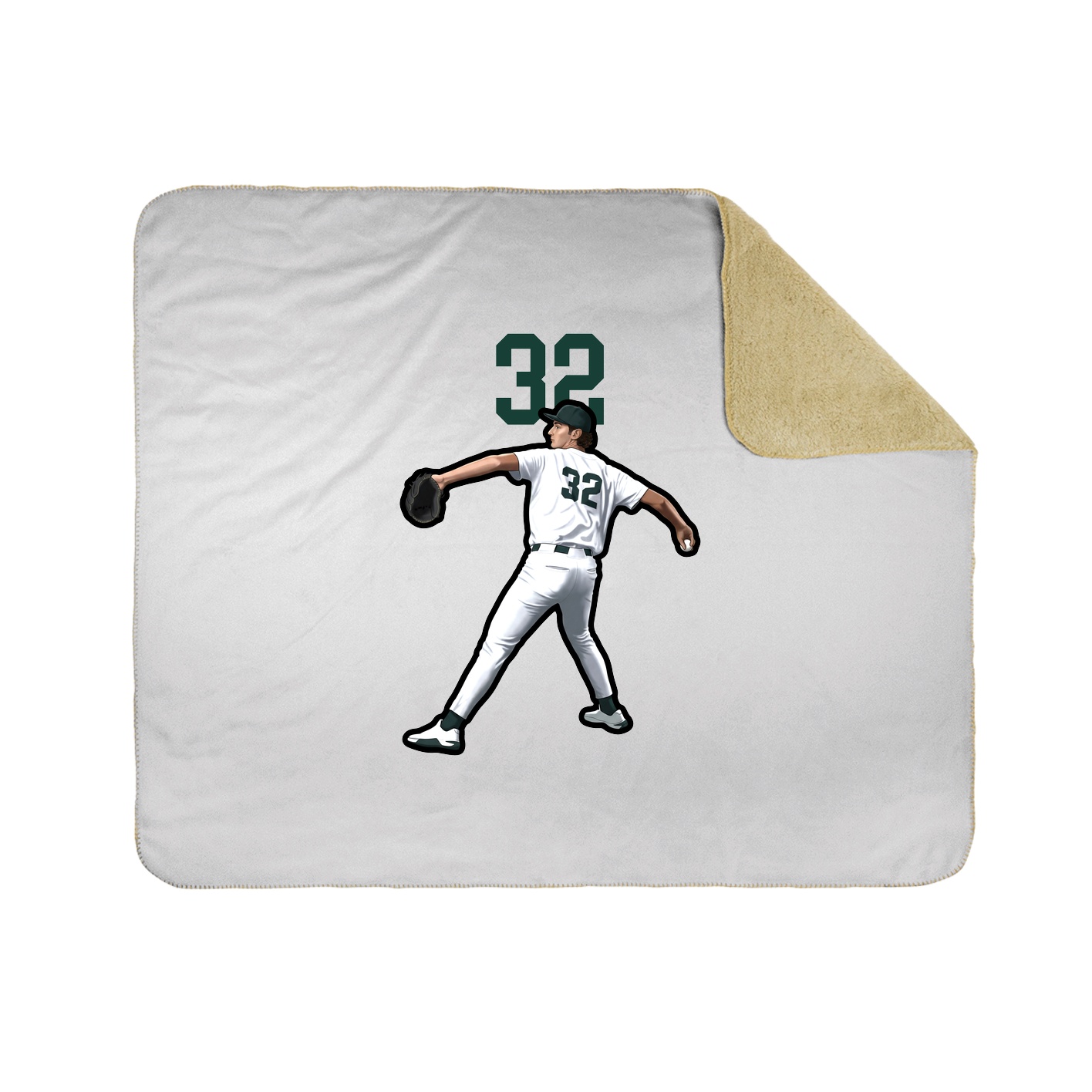 Throw Blanket — Number Top in White
